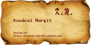 Kovácsi Margit névjegykártya
